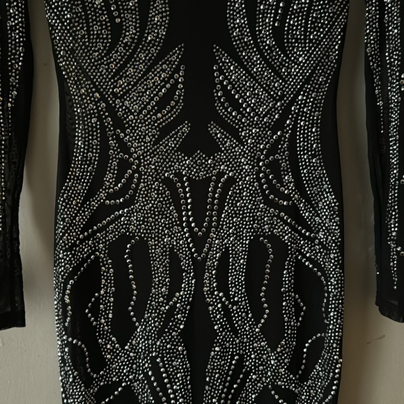 Windsor Black Sheer Dress with Rhinestone 🖤🖤 - Picture 3 of 10